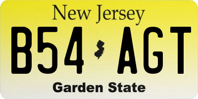 NJ license plate B54AGT