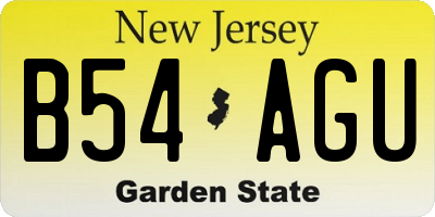 NJ license plate B54AGU
