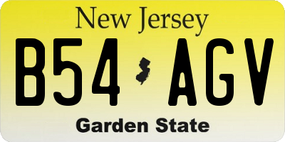 NJ license plate B54AGV