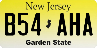 NJ license plate B54AHA