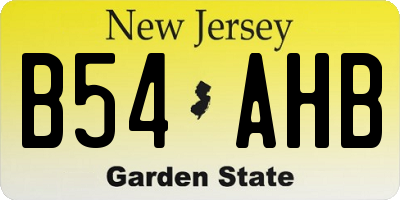 NJ license plate B54AHB