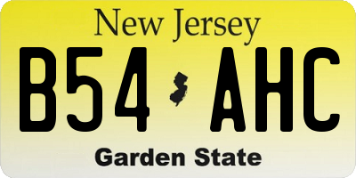 NJ license plate B54AHC