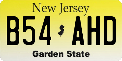 NJ license plate B54AHD