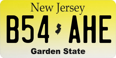 NJ license plate B54AHE