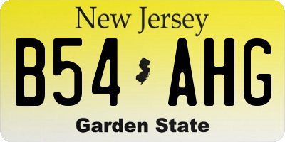 NJ license plate B54AHG