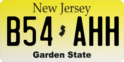 NJ license plate B54AHH