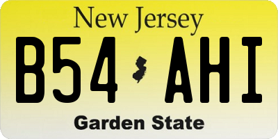 NJ license plate B54AHI