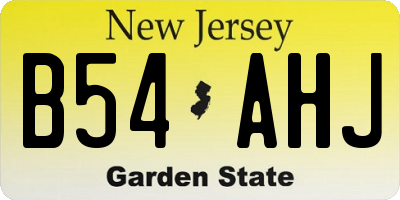 NJ license plate B54AHJ