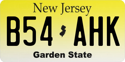 NJ license plate B54AHK