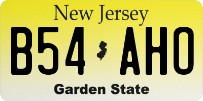 NJ license plate B54AHO