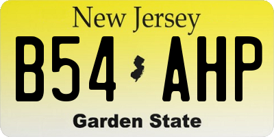 NJ license plate B54AHP