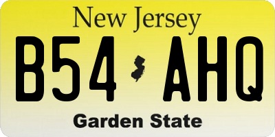 NJ license plate B54AHQ