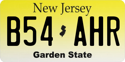 NJ license plate B54AHR