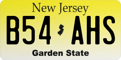 NJ license plate B54AHS