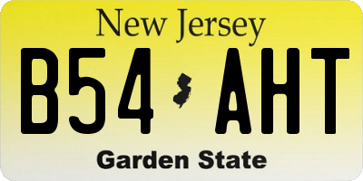 NJ license plate B54AHT