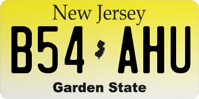 NJ license plate B54AHU