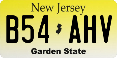 NJ license plate B54AHV