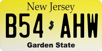 NJ license plate B54AHW