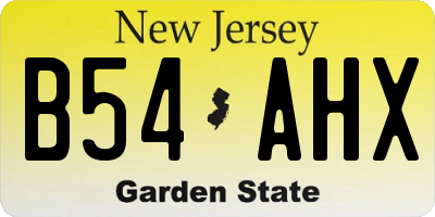 NJ license plate B54AHX