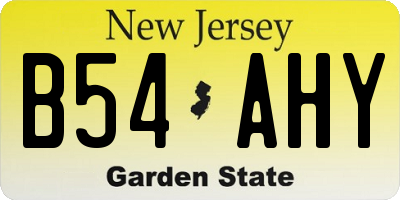NJ license plate B54AHY