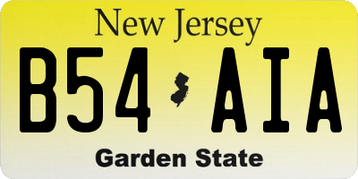 NJ license plate B54AIA