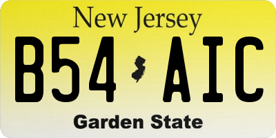 NJ license plate B54AIC