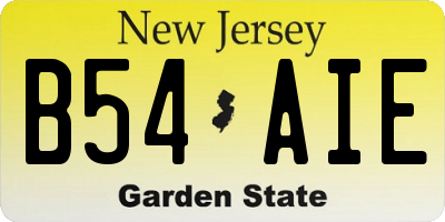 NJ license plate B54AIE
