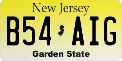 NJ license plate B54AIG