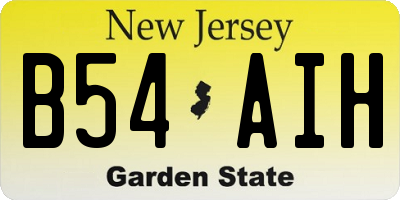 NJ license plate B54AIH