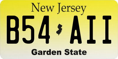 NJ license plate B54AII