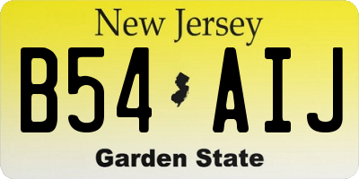 NJ license plate B54AIJ