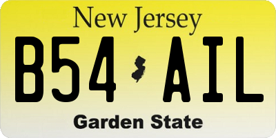 NJ license plate B54AIL