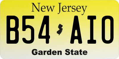 NJ license plate B54AIO