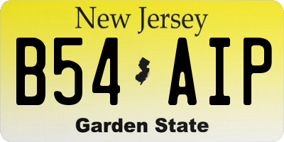 NJ license plate B54AIP