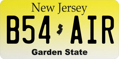 NJ license plate B54AIR