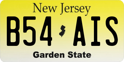 NJ license plate B54AIS