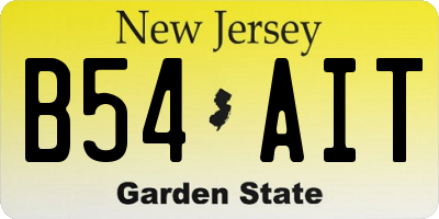 NJ license plate B54AIT