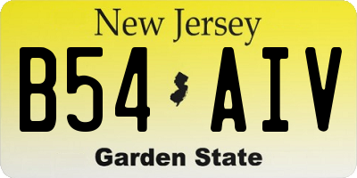 NJ license plate B54AIV