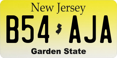 NJ license plate B54AJA