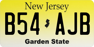 NJ license plate B54AJB