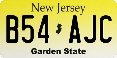 NJ license plate B54AJC