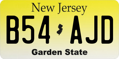 NJ license plate B54AJD