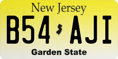 NJ license plate B54AJI