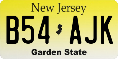 NJ license plate B54AJK