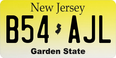 NJ license plate B54AJL