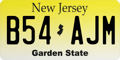 NJ license plate B54AJM