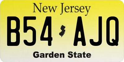 NJ license plate B54AJQ