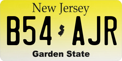NJ license plate B54AJR