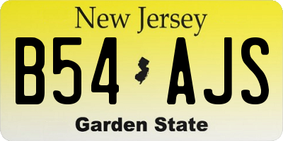 NJ license plate B54AJS