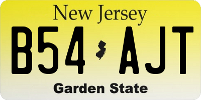 NJ license plate B54AJT
